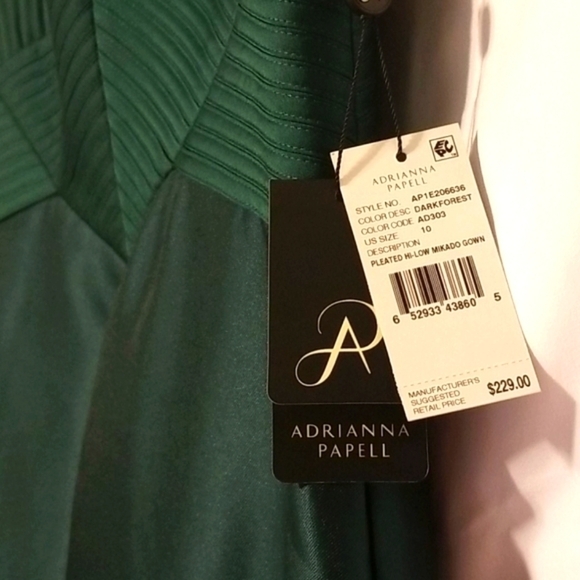 adrianna Papell High-Low Mikado Evening Gown - Picture 6 of 17